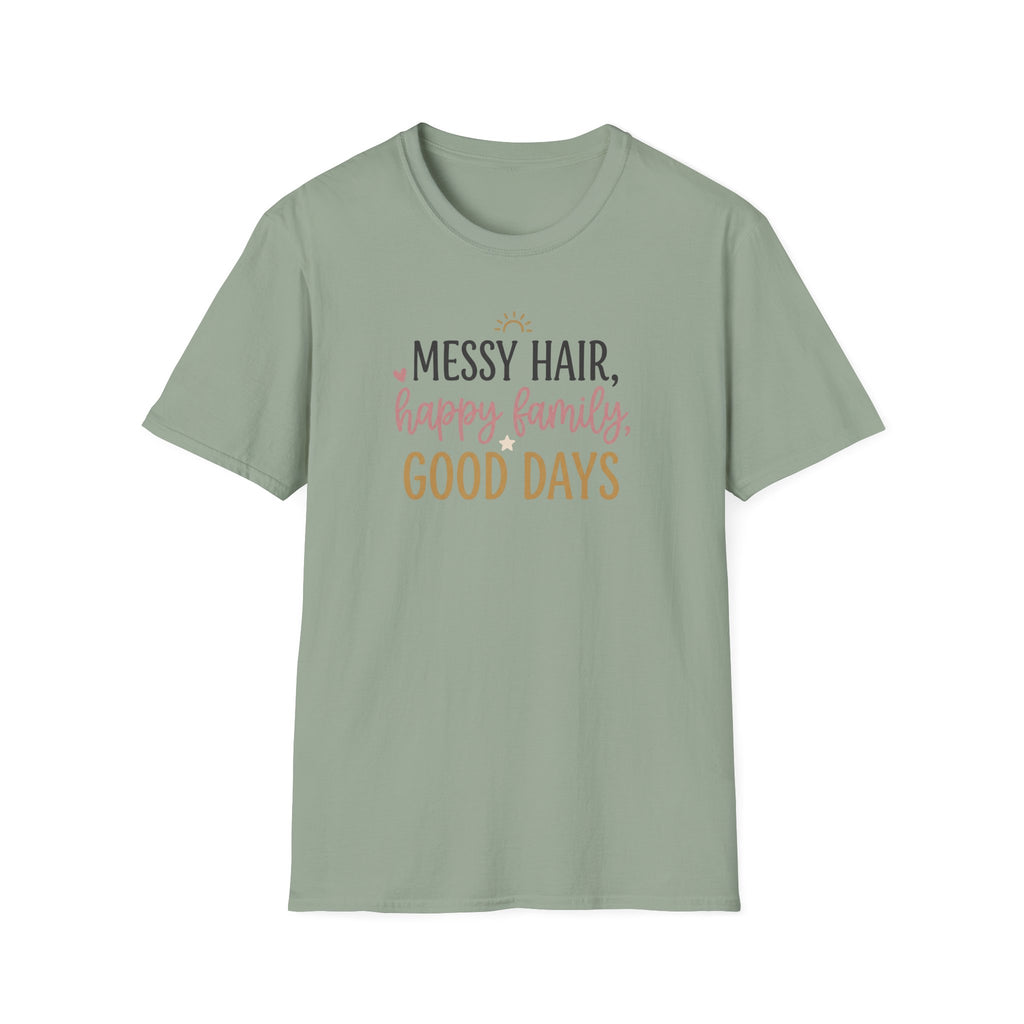 Messy Hair Happy Family T-Shirt