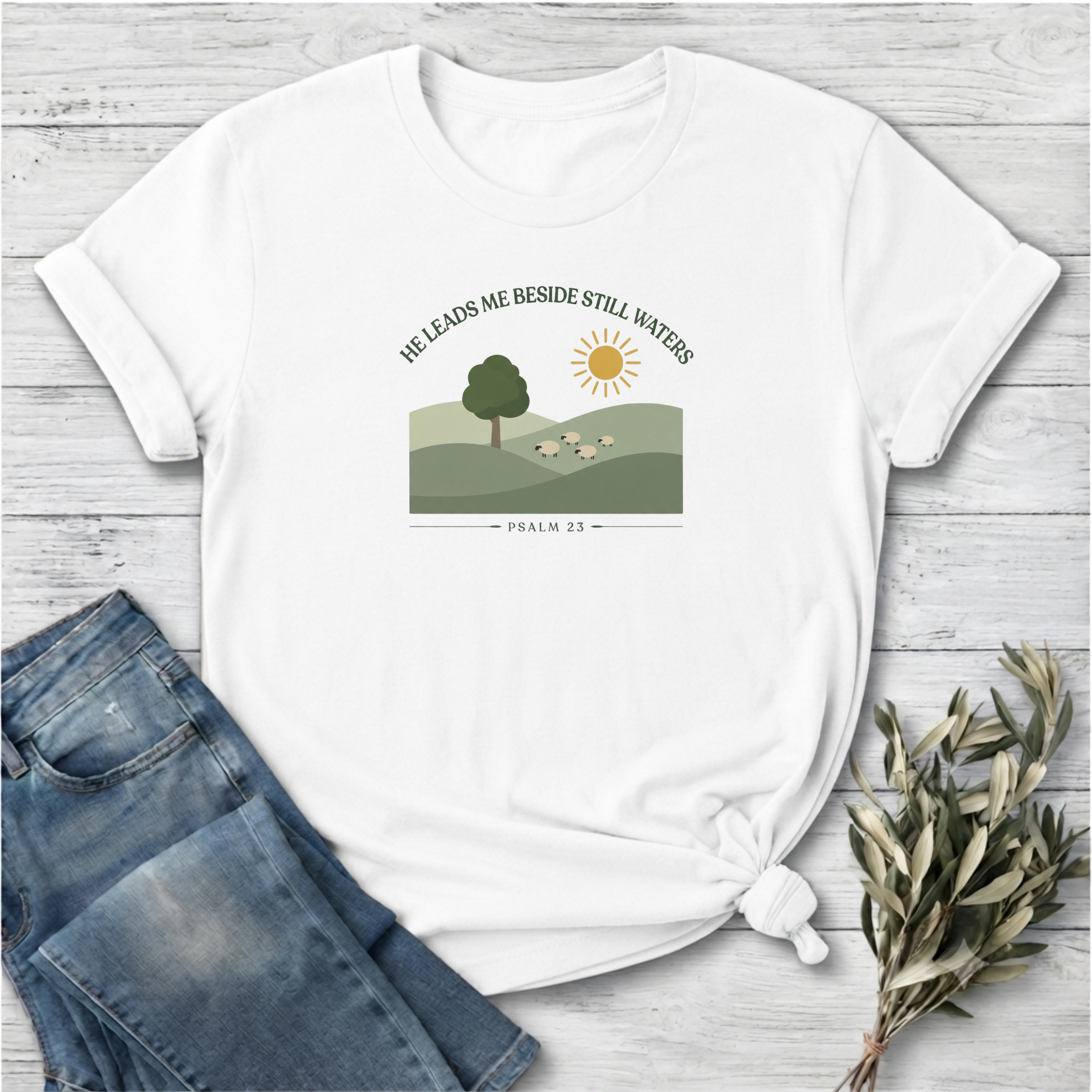 He Leads Me T-Shirt