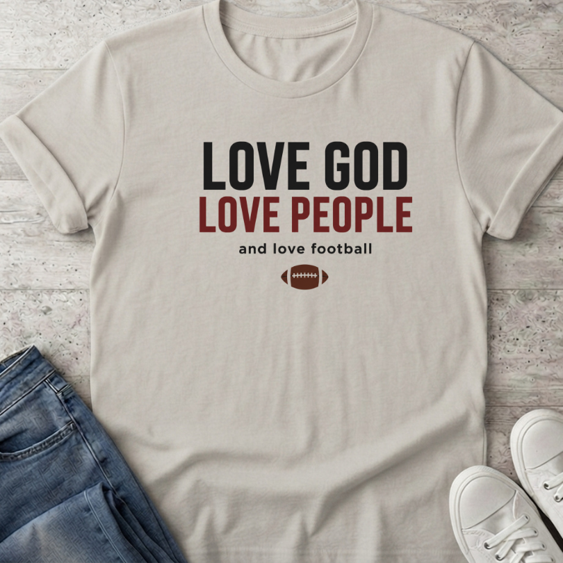 Love God People & football T-Shirt