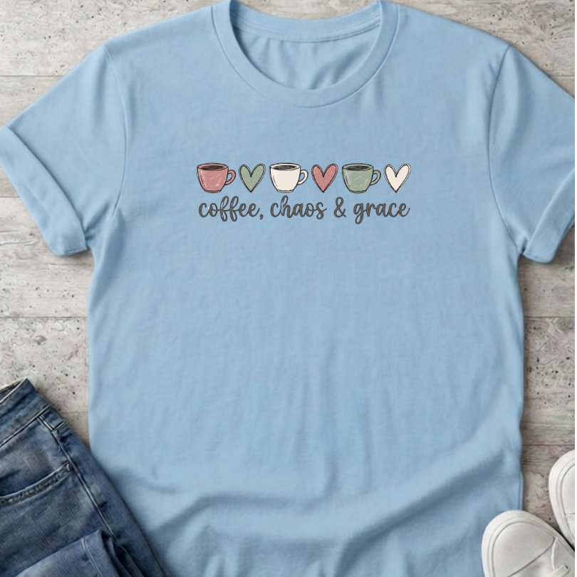 Coffee Chaos and Grace T-Shirt