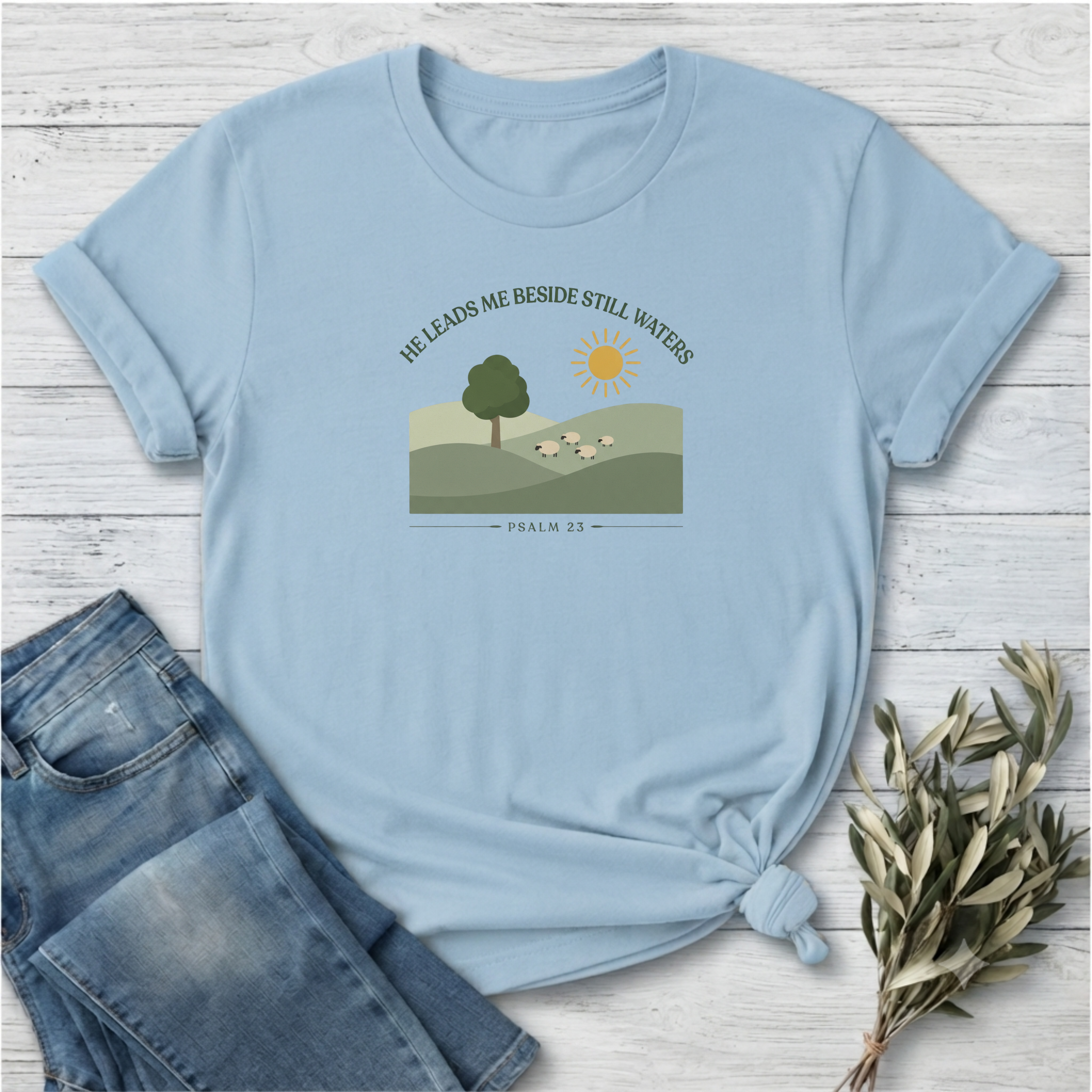 He Leads Me T-Shirt