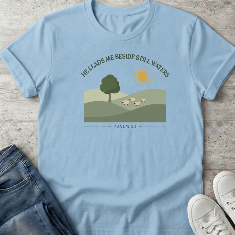 He Leads Me T-Shirt