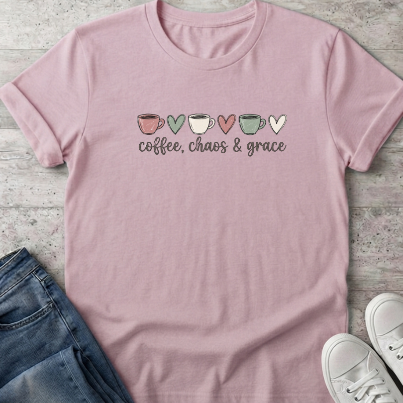 Coffee Chaos and Grace T-Shirt