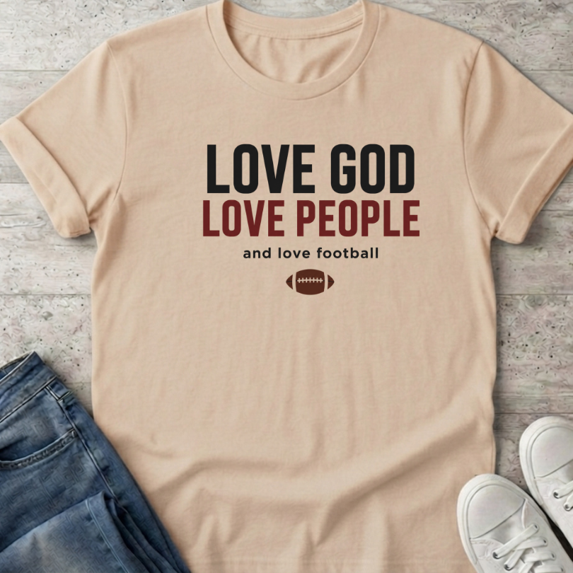 Love God People & football T-Shirt