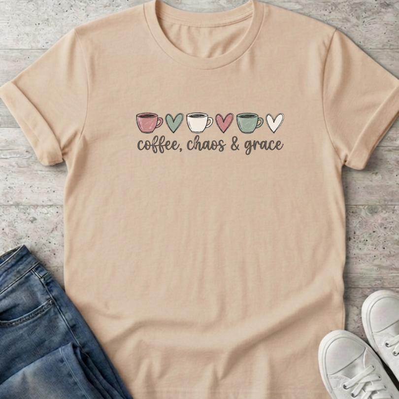 Coffee Chaos and Grace T-Shirt