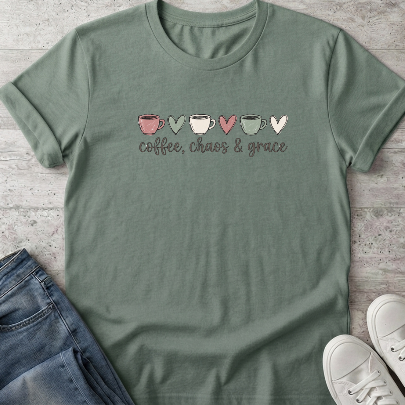 Coffee Chaos and Grace T-Shirt