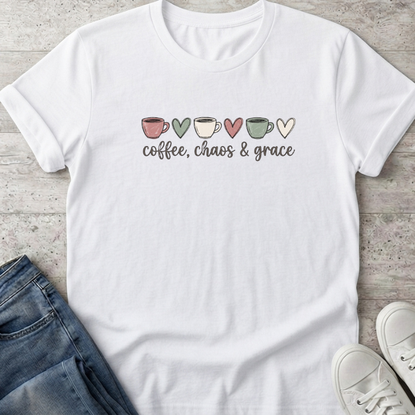 Coffee Chaos and Grace T-Shirt