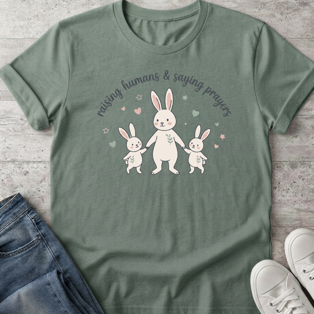 Raising Humans Saying Prayers T-Shirt