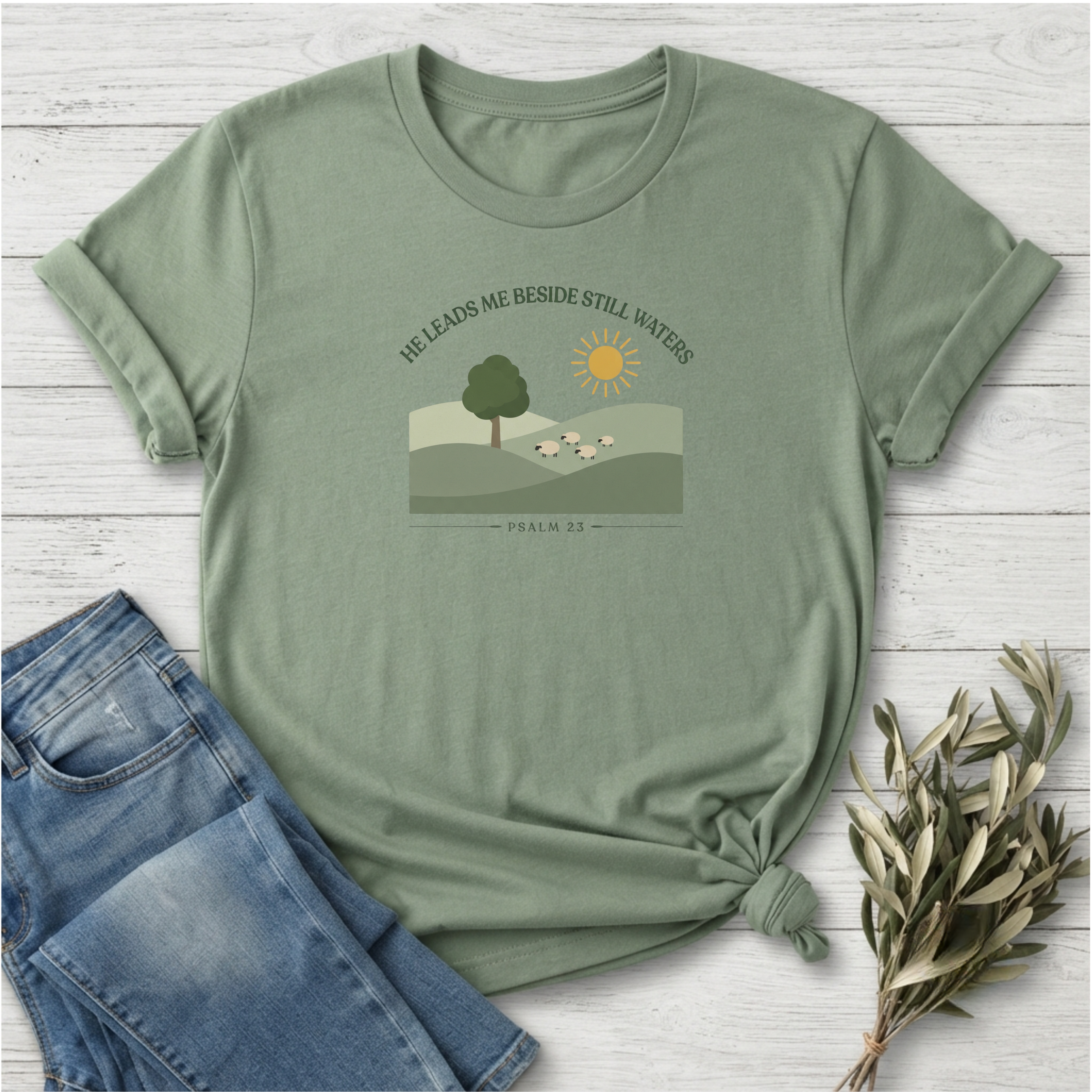 He Leads Me T-Shirt